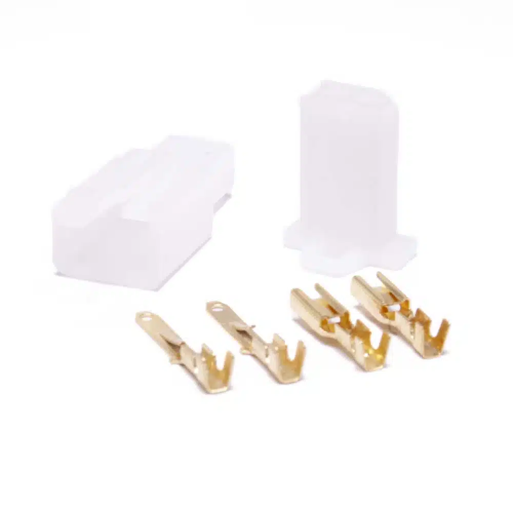 Set 2 polige stekker klein man + vrouw