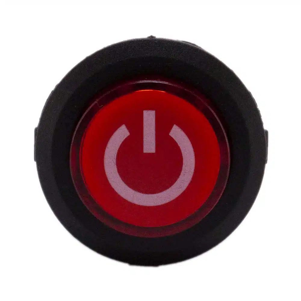 Drukknop aan uit rond met LED rood 26mm - Afbeelding 2
