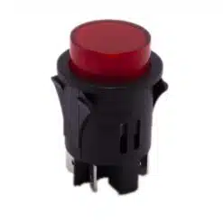 Drukknop aan uit met LED rood 28mm
