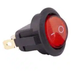 Schakelaar aan uit rood rond met LED