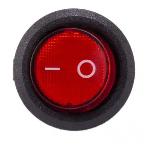 Schakelaar aan uit rood rond met LED - Afbeelding 2