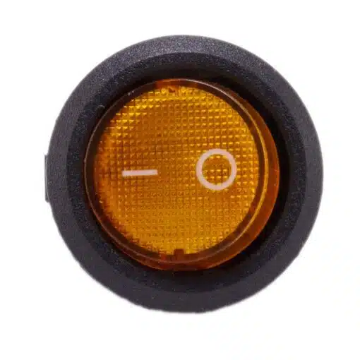 Schakelaar aan uit oranje rond met LED - Afbeelding 2
