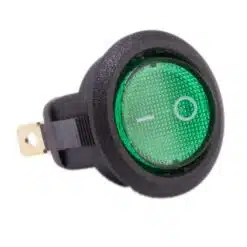 Schakelaar aan uit groen rond met LED