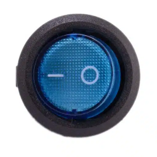 Schakelaar aan uit blauw rond met LED - Afbeelding 2