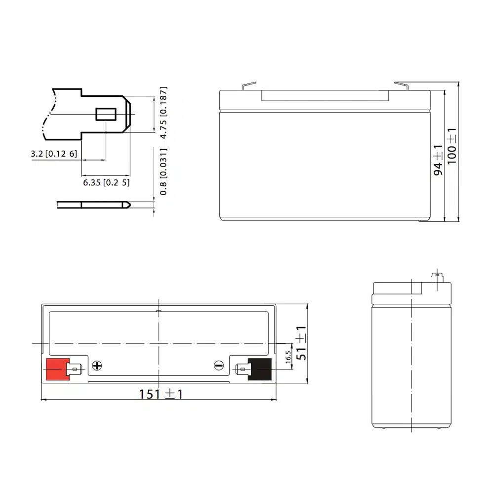 Ultracell 6 Volt 12Ah - Afbeelding 2