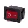 Schakelaar aan uit rood transparant 21mm x 15mm