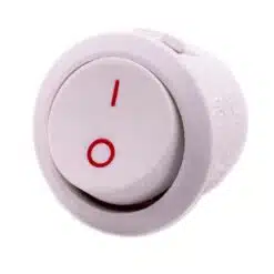 Schakelaar aan uit wit rond