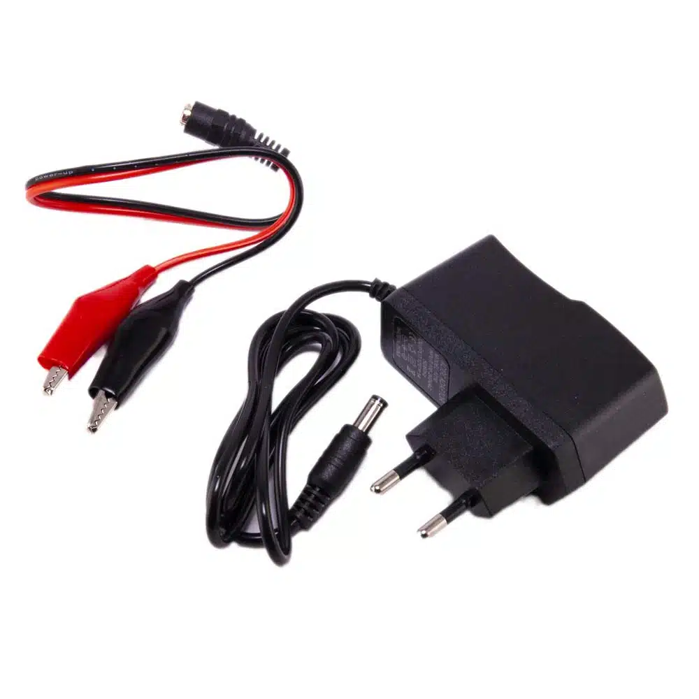 Universele 12V druppellader 5.5 x 2.1mm met krokodillenklemmen