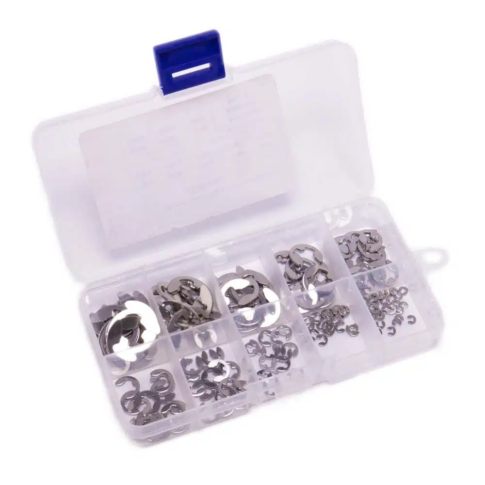 E-clip set 120 stuks 1.5mm t/m 10mm RVS