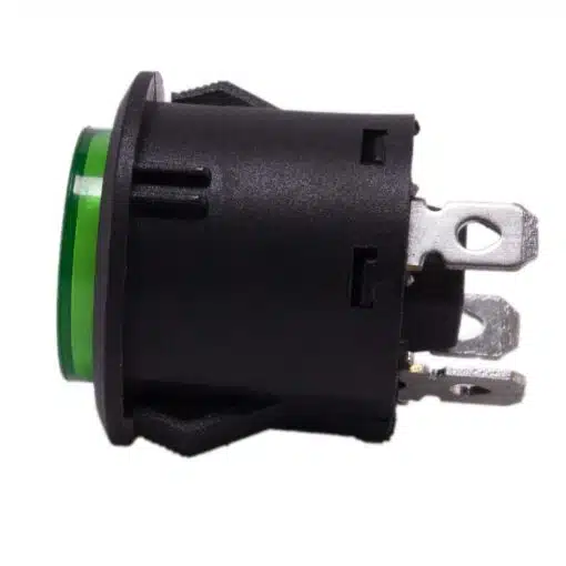 Drukknop aan uit rond met LED groen 26mm - Afbeelding 3