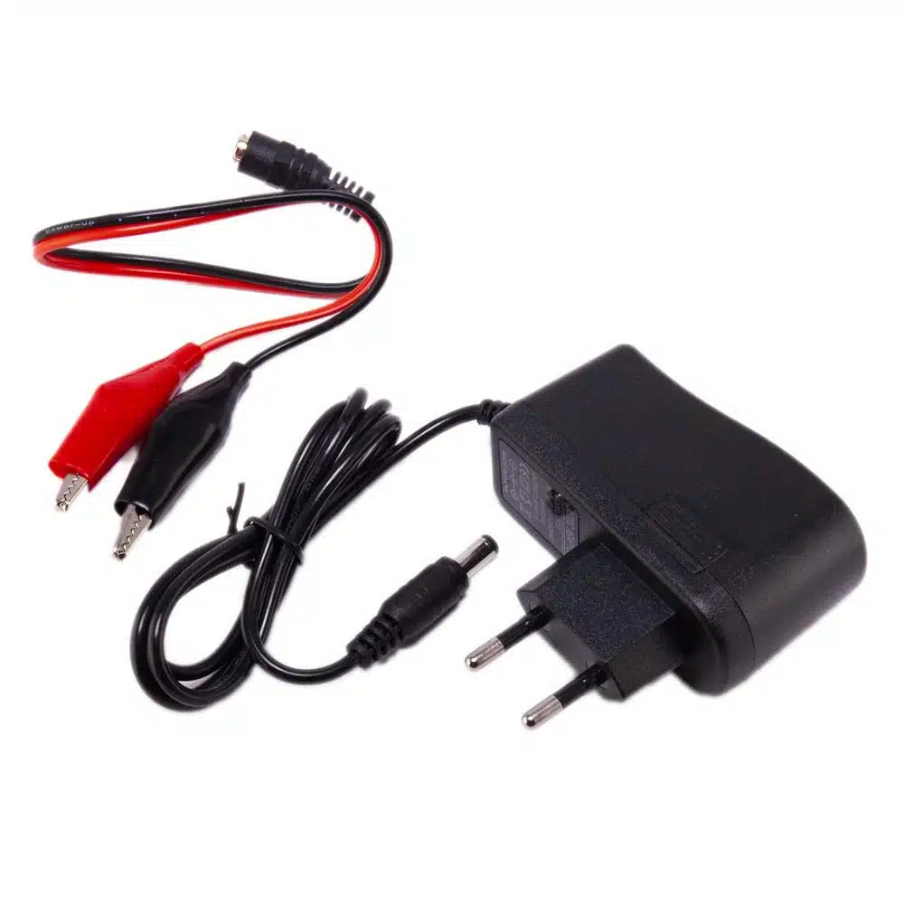 Universele 6V druppellader 5.5 x 2.1mm met krokodillenklemmen