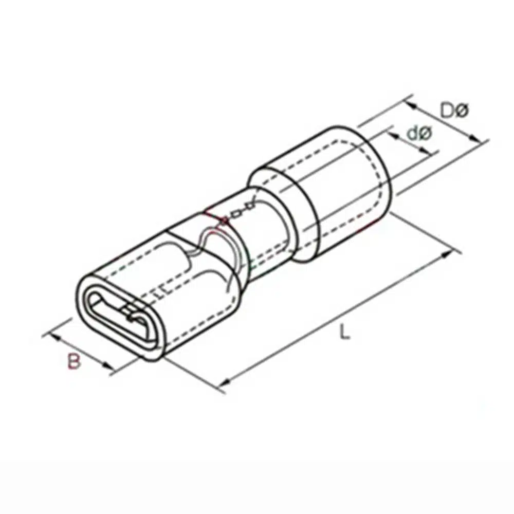 AMP 6.3mm stekkers female geel (20 stuks) - Afbeelding 4