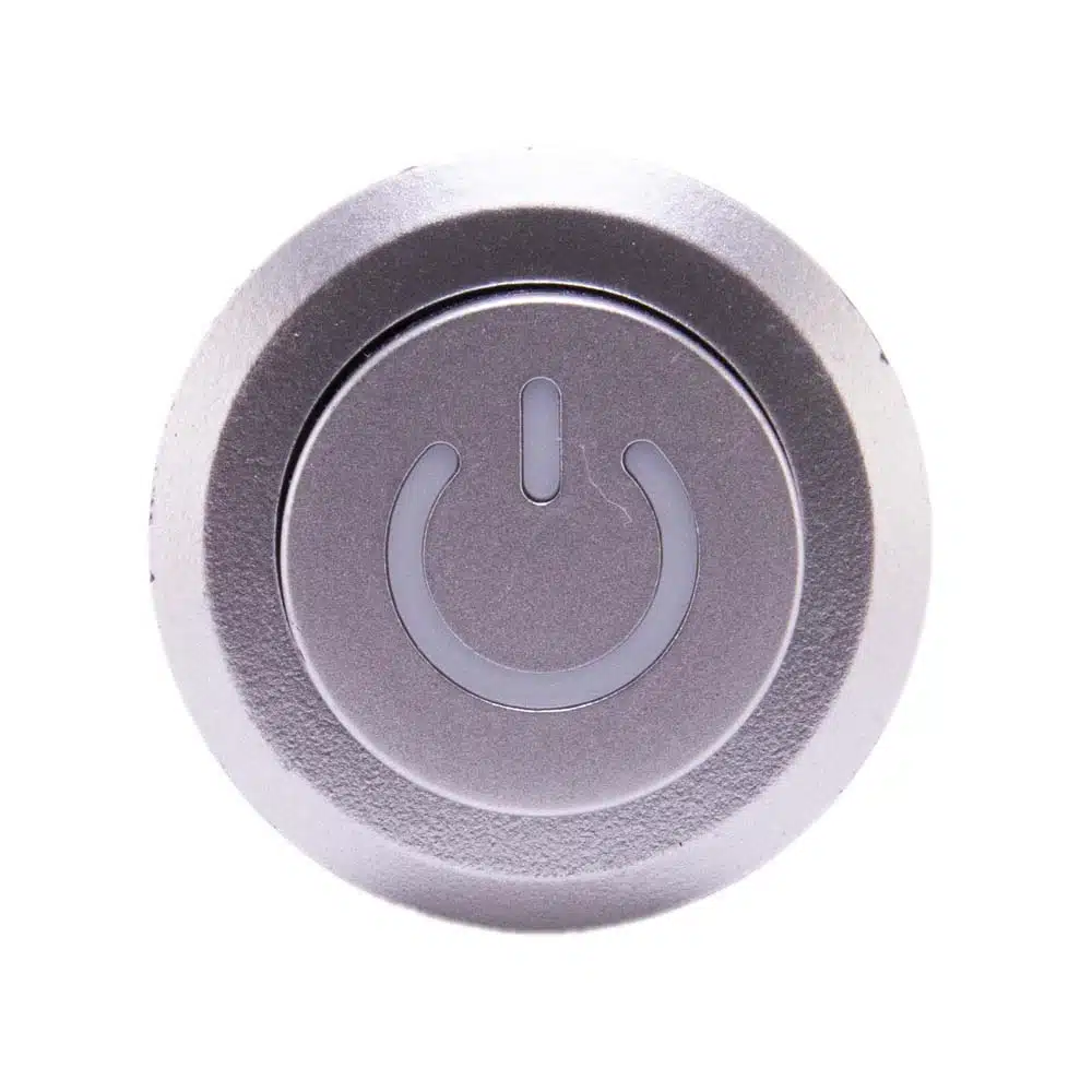 Drukknop 28mm aan uit zilver rond met LED - Afbeelding 2