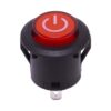 Drukknop 28mm aan uit rood rond met LED