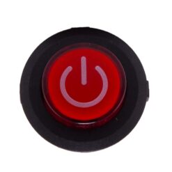 Drukknop 28mm aan uit rood rond met LED - Afbeelding 2