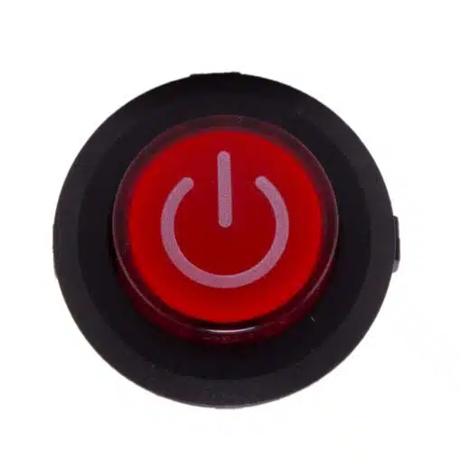 Drukknop 28mm aan uit rood rond met LED - Afbeelding 2