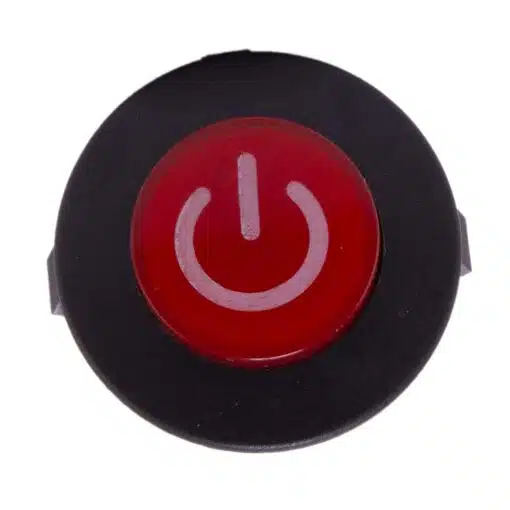 Drukknop 28mm aan uit rood rond met LED - Afbeelding 2
