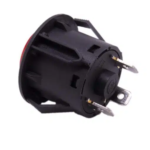 Drukknop 28mm aan uit rood rond met LED - Afbeelding 3