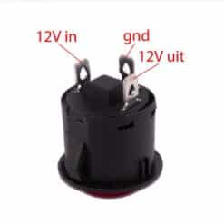 Drukknop 28mm aan uit zilver rood rond met LED - Afbeelding 5