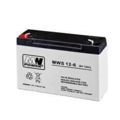 6V 12Ah AGM Accu voor Elektrische Kinderauto – MWS 12-6
