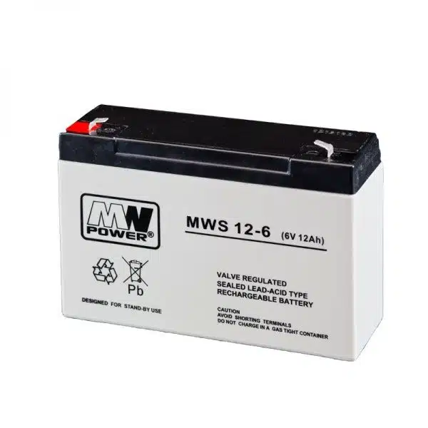 6V 12Ah AGM Accu voor Elektrische Kinderauto – MWS 12-6